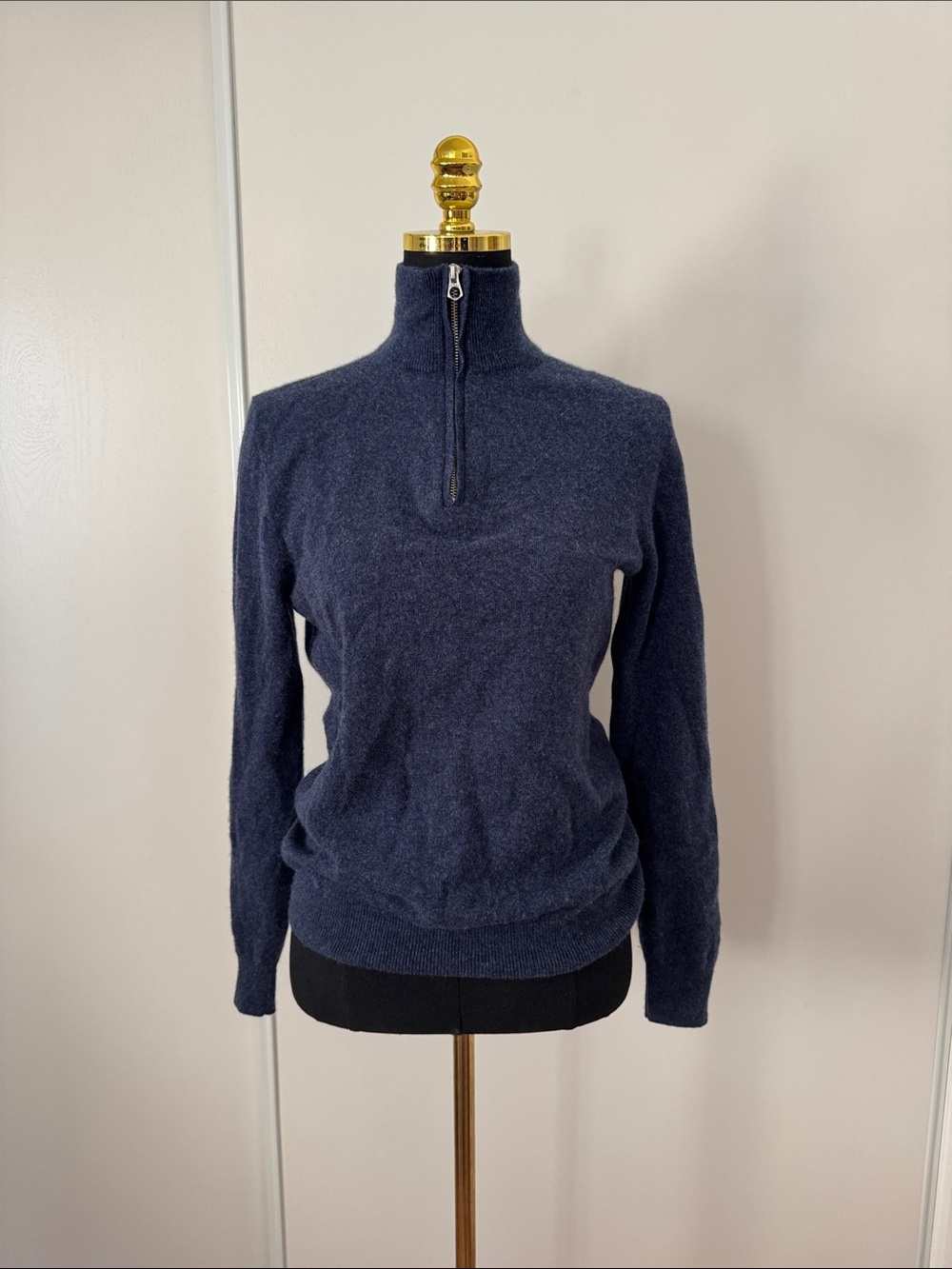 J. Crew Cashmere Navy Half-Zip Pullover Sweater